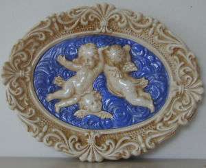 Della Robbia Italian Ceramic Relief Musical Cherubs  