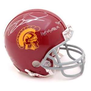 com Reggie Bush USC Trojans Autographed Mini Helmet with 2005 Heisman 