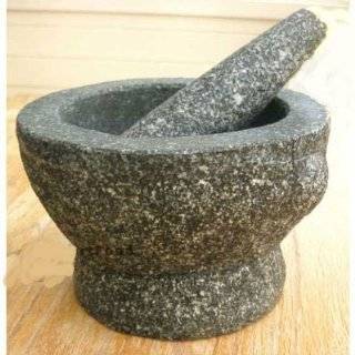 Stone (Granite) Mortar and Pestle, 8 In, 3+ Cup Capacity