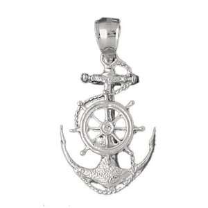   Pendant Anchor with Ships Wheel 3.6   Gram(s) CleverSilver Jewelry