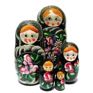   GreatRussianGifts Matryoshka nesting doll (5 pc) Black Toys & Games