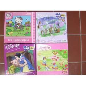   Kitty, Strawberry Shortcake, Barbie 100 Piece Puzzles ; Ages 5 and up