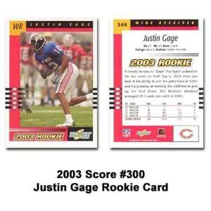  Score Chicago Bears Justin Gage 2003 Rookie Trading Card 
