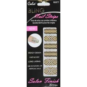 Cala Black/gold Bling Nail Strips   86877 + Free Professional Nail 