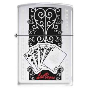  Zippo Custom Lighter   Royal Flush Cards Las Vegas RARE 