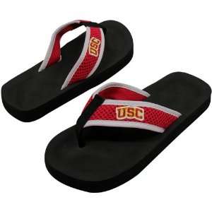  USC Trojans Unisex Basic Flip Flops   Black Cardinal 
