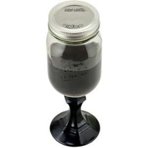   Jarware Redneck Mason Jar Wine Glass with Black Stem 