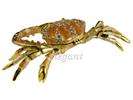 Gold Crab Crystals Jewellery Jewelry Trinket Ring Box  