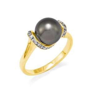  Tahitian Black Pearl Ring with Diamonds Maui Divers of 