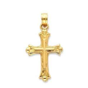   14k Yellow Gold Beautifully Detailed Cross on Cross Pendant Jewelry