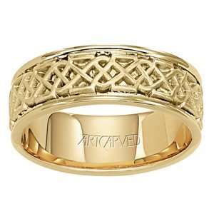 ARTCARVED CROSSED PATHS Mens 14k Yellow Gold Heritage 