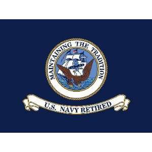  3 ft. x 4 ft. US Navy Flag Retired Indoor with Fringe 