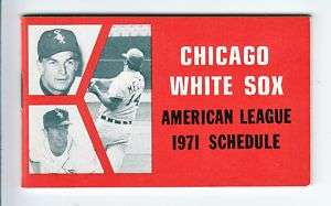 1971 Chicago White Sox 28 Page A.L. Pocket Schedule MT  