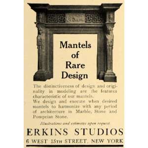   Studios Mantels Design Pompeian Stone   Original Print Ad Home