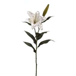 Faux 33 Casablanca Lily Spray W/Bud White Pearl (Pack of 