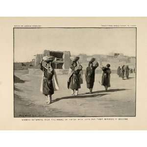  1904 Print Zuni Indian Pueblo Women Carrying Baskets 