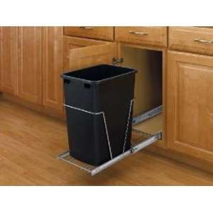    Pull Out 35qt. Waste Container, Chrome/Black