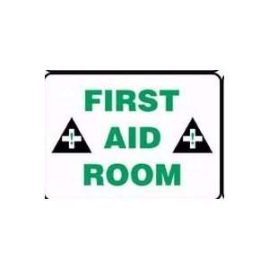 FIRST AID ROOM (W/GRAPHIC) 10 x 14 Adhesive Dura Vinyl Sign