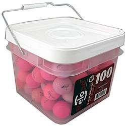 Red Labeled Pink Recycled Golf Balls (Pack of 100)  