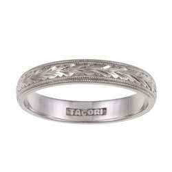 Tacori Platinum Mens Engraved Band (4 mm) (Size 10.5)  