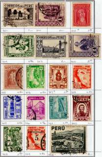 PERU Collection 381 Different Stamps 1886/1990  
