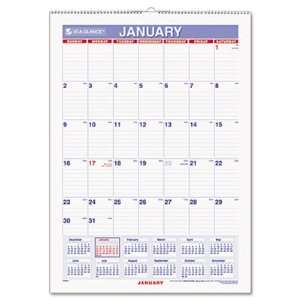  AT A GLANCE Laminated Erasable Monthly Wall Calendar with 