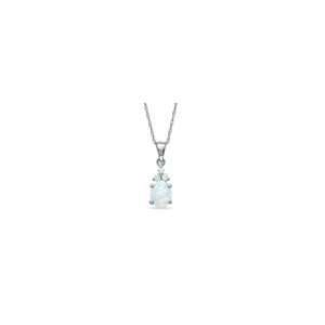  ZALES Oval Lab Created Opal and Tri Top Diamond Pendant in 