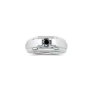  0.45 Ct Black Diamond Mens Ring in Silver 6.5 Jewelry