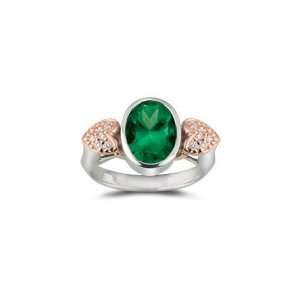  0.11 Ct Diamond & 2.26 Cts Emerald Ring in 14K White 