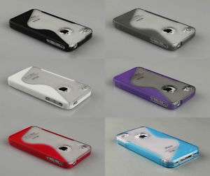IPHONE 4 4G HARD GEL CASE COVER+ FREE SCREEN PROTECTOR  