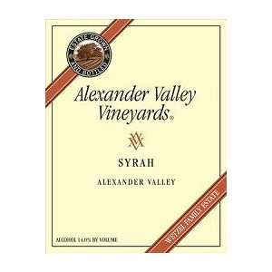  Alexander Valley Vineyards Syrah 2007 Grocery & Gourmet 