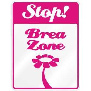 New  Stop  Brea Zone  Parking Sign Name 