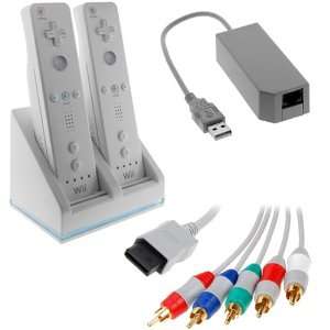   Battery Packs + USB Network Lan Adapter for Nintendo Wii Video Games