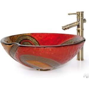   Snake glass vessel sink with Oil Rubbed Bronze Bamboo Faucet Kitchen