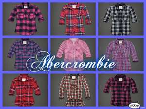 Womens Abercrombie Plaid Flannel Button Shirts XS,S,M,L  