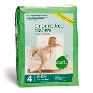 Seventh Generation Baby Diapers Stage 4 (22 37 lbs.) 30 count Chlorine 