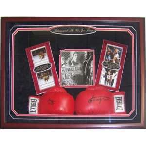   Muhammad Ali & Joe Frazier Autographed Framed Boxing Gloves Sports