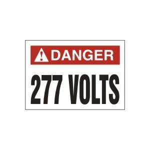  DANGER Labels 277 VOLTS Adhesive Vinyl   5 pack 3 1/2 x 5 