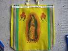 Large Virgin of Guadalupe Mexican Mesh Shopping Bag   Yellow   Mexico