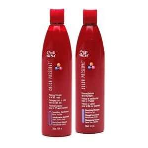 Wella Color Preserve Smoothing Shampoo + Conditioner, 12 fl oz each (2 