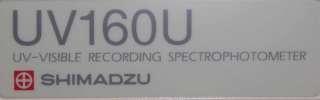 Shimadzu UV Visable Recording Spectrophotometer UV160U  
