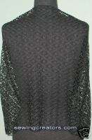 Black Woven Lace Wrap Bridal Shawl Formal Coverup  