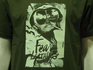 Hunter S Thompson Fear and loathing T Shirt Men M Green  