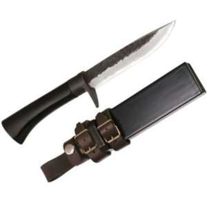 Kanetsune Knives 205 Tsuya Damascus Fixed Blade Knife with Black 