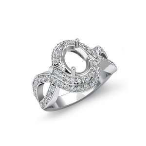  1.0 Ct Round Antique Diamond Engagement Ring Setting, F 