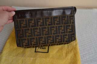 Auth Vintage Fendi Monogram Calf Clutch Purse Bag Absolutely Perfect 