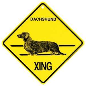   long haired Xing caution Crossing Sign dog Gift