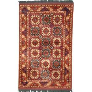    35 x 57 Red Hand Knotted Wool Kazak Rug Furniture & Decor