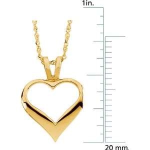   Karat Yellow Gold Heart Pendant On A Sparkle Singapore Chain Necklace