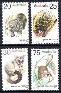 1974 Australia Wombat Possum Spiny Anteater Glider MNH  